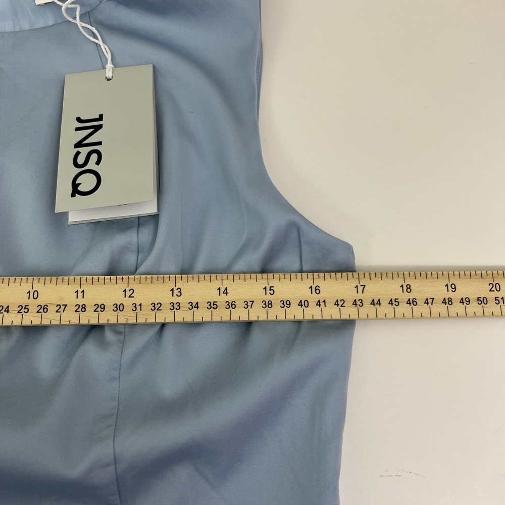 JNSQ FiFi Dress Size 8 NWT $79 Je Ne Sais Quoi Blue Asymmetric Hem Tencel Zip - Picture 8 of 14